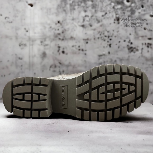 NIB Franco Sarto Jetson Taupe Leather Lugged Sole Combat Boots 8.5M - Picture 8 of 11